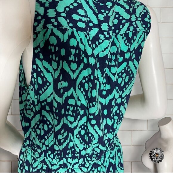 GEOMETRIC Sleeveless Maxi Dress by Gap in Green and Blue Size Medium - Picture 9 of 14